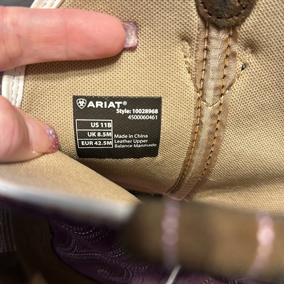 Ariat boots size 11B brown and purple - Picture 3 of 3